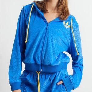 Adidas Originals Heritage Velour Zip Up Hoodie